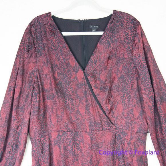 Ann Taylor snake print wrap dress, size 16 - Picture 4 of 16